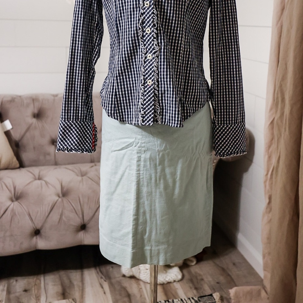 Seafoam green pencil skirt